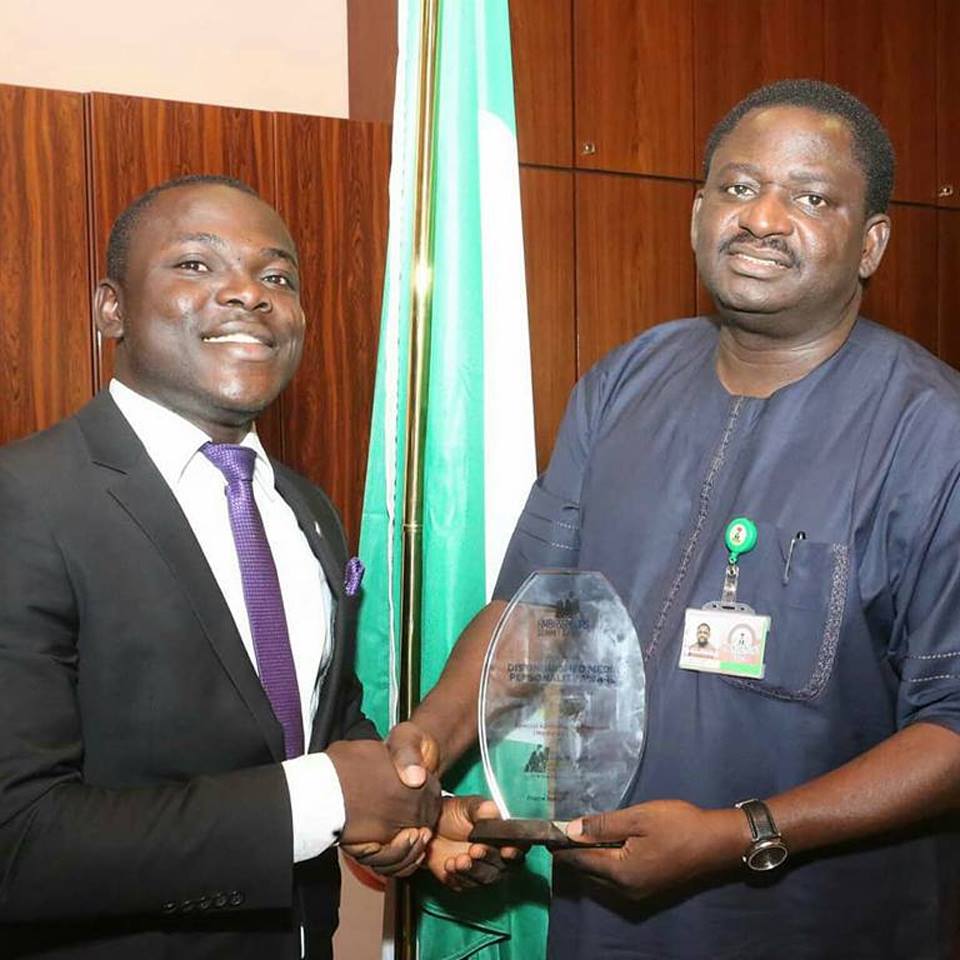 With Presidential Spokesman, Femi Adesina at Aso Rock, Abuja